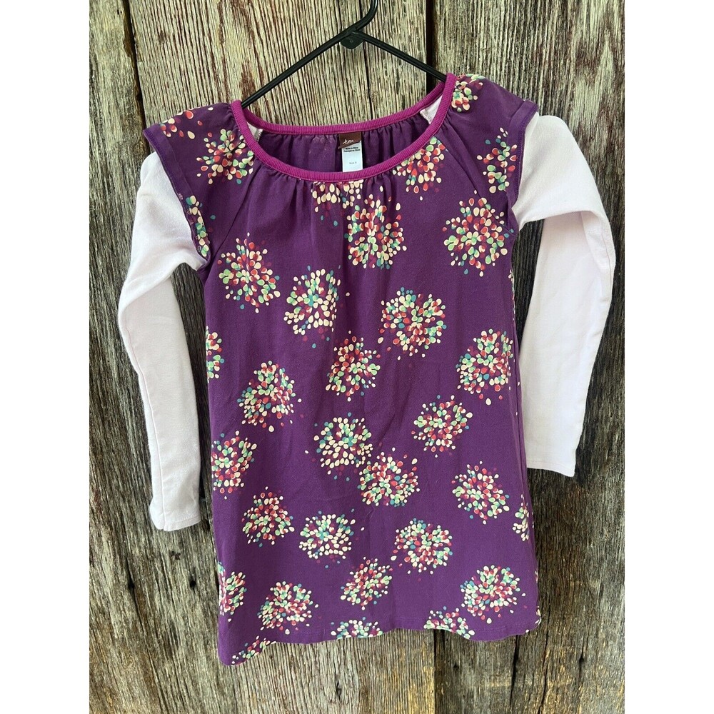 Girls Tea Collection Dress‎ tunic Size 8 geometry print long sleeve